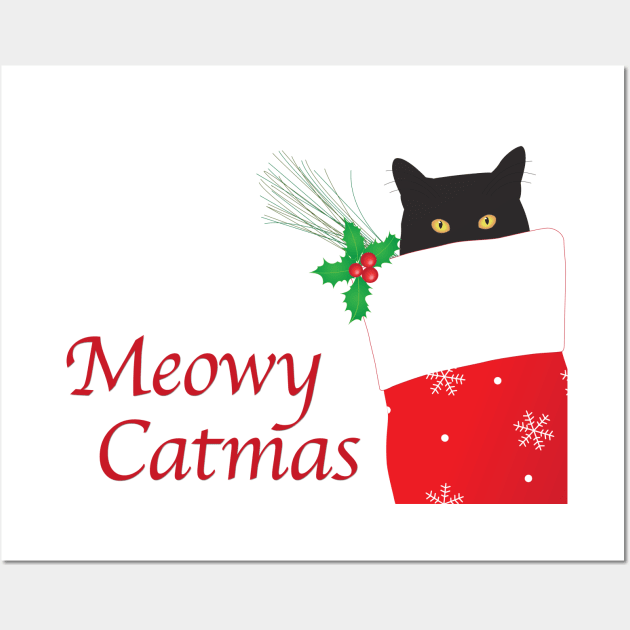 Meowy Catmas Wall Art by KneppDesigns